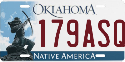 OK license plate 179ASQ