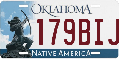 OK license plate 179BIJ