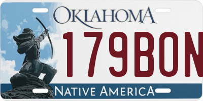 OK license plate 179BON