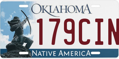 OK license plate 179CIN