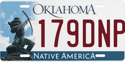 OK license plate 179DNP