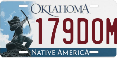 OK license plate 179DOM