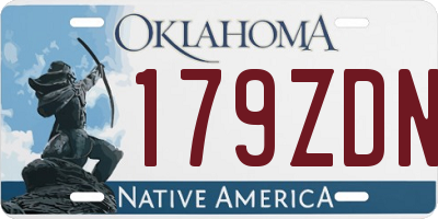 OK license plate 179ZDN