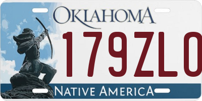 OK license plate 179ZLO