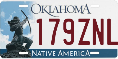 OK license plate 179ZNL