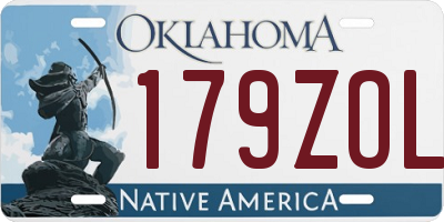 OK license plate 179ZOL