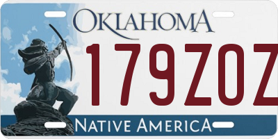 OK license plate 179ZOZ