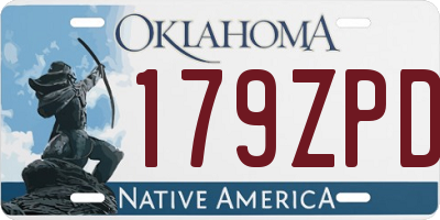 OK license plate 179ZPD