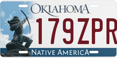 OK license plate 179ZPR
