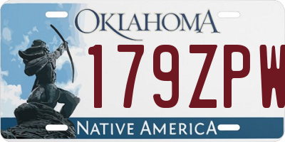 OK license plate 179ZPW