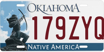 OK license plate 179ZYQ