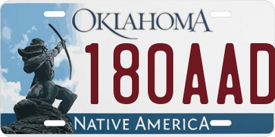 OK license plate 180AAD