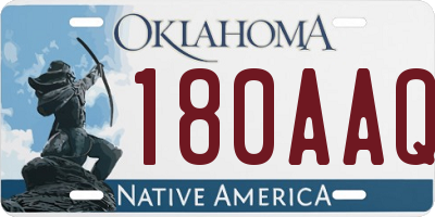OK license plate 180AAQ