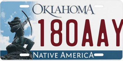 OK license plate 180AAY