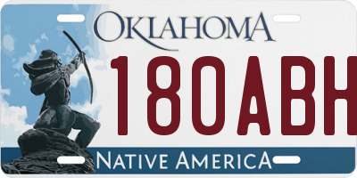 OK license plate 180ABH