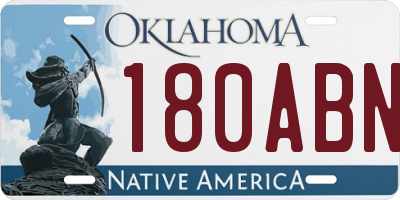 OK license plate 180ABN