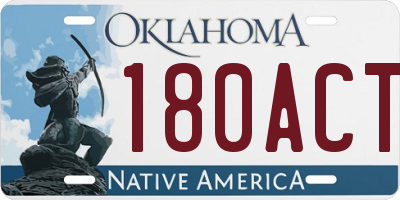 OK license plate 180ACT