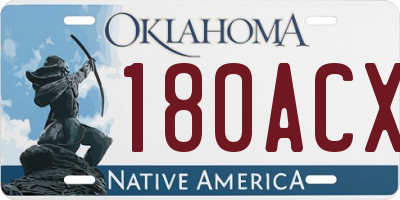 OK license plate 180ACX