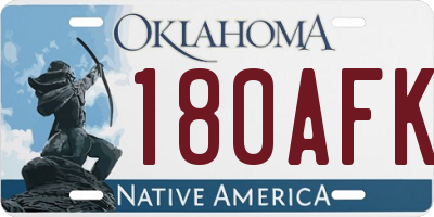 OK license plate 180AFK