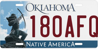 OK license plate 180AFQ