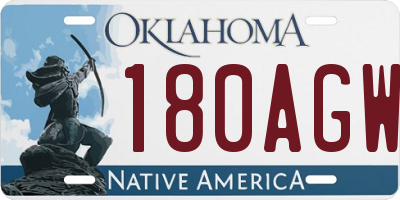 OK license plate 180AGW