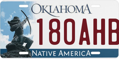 OK license plate 180AHB