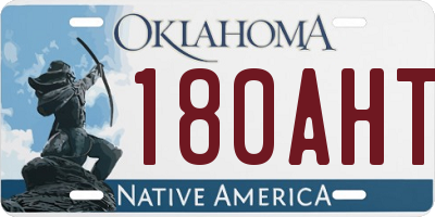 OK license plate 180AHT