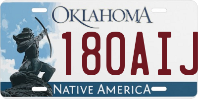 OK license plate 180AIJ