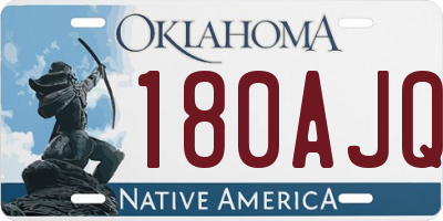 OK license plate 180AJQ