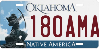 OK license plate 180AMA