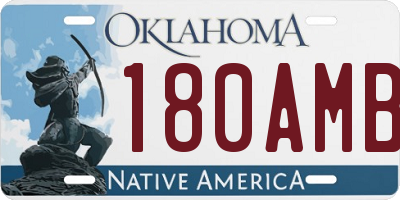 OK license plate 180AMB