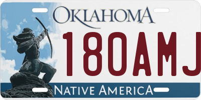OK license plate 180AMJ