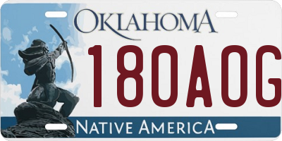 OK license plate 180AOG