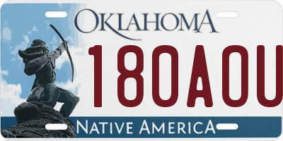 OK license plate 180AOU