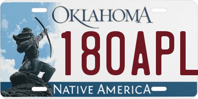 OK license plate 180APL