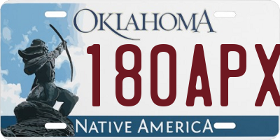 OK license plate 180APX