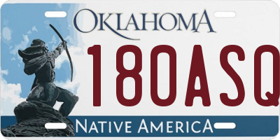 OK license plate 180ASQ
