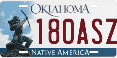 OK license plate 180ASZ
