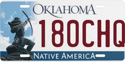 OK license plate 180CHQ