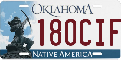 OK license plate 180CIF
