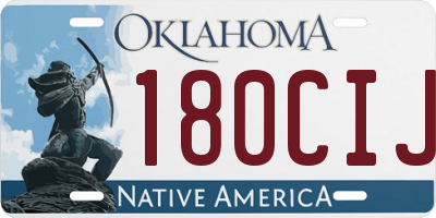 OK license plate 180CIJ
