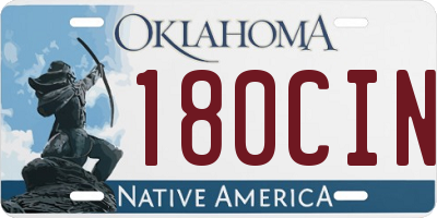 OK license plate 180CIN