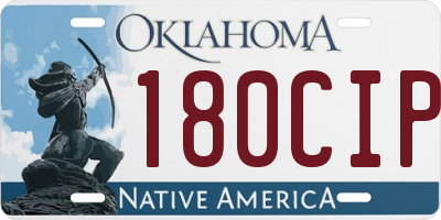 OK license plate 180CIP