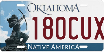 OK license plate 180CUX