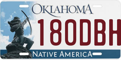OK license plate 180DBH