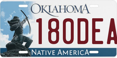 OK license plate 180DEA