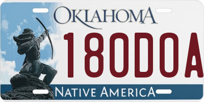 OK license plate 180DOA
