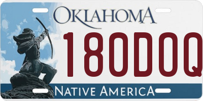 OK license plate 180DOQ