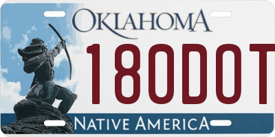 OK license plate 180DOT