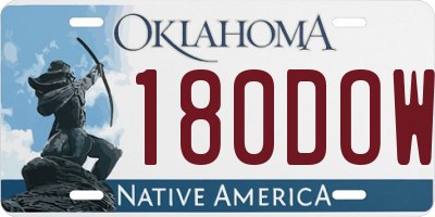 OK license plate 180DOW